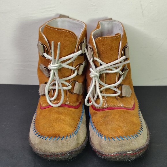 Sorel Joplin Boots Womens Size 9 Brown Leather Stitched Toe Moccasin Booties - Picture 5 of 11